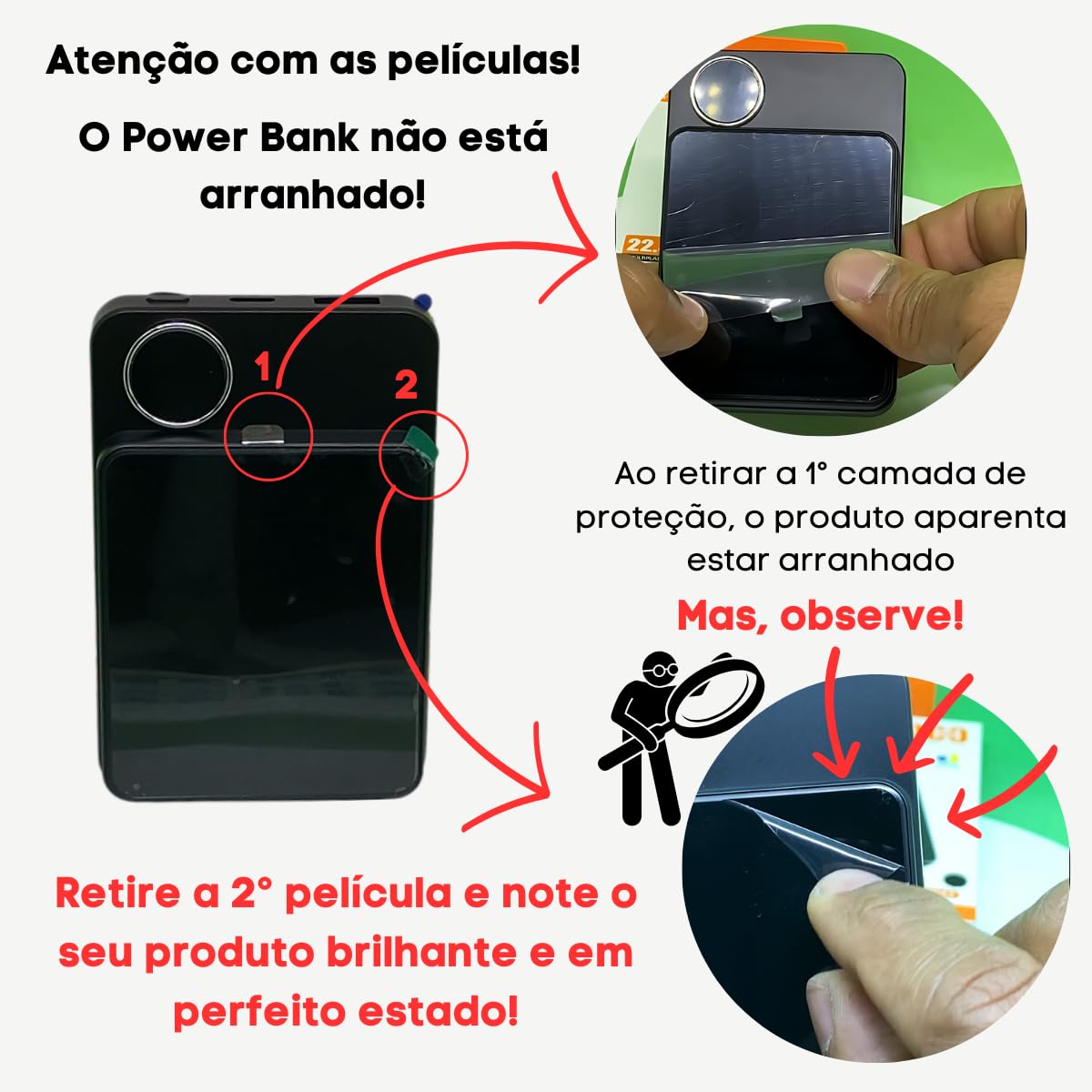 スマホアクセサリー Wireless Powerbank 10,000mAh Power Bank 10000mAh Sem Fio por Indução com Display LED Indicador
